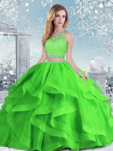 Best Selling Scoop Clasp Handle Beading and Ruffles Sweet 16 Quinceanera Dress Sleeveless