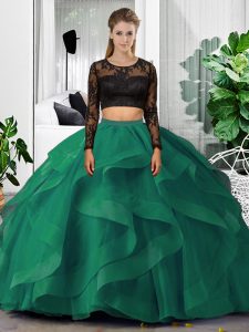 Noble Long Sleeves Lace and Ruffles Backless Quinceanera Dress