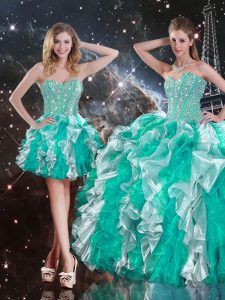 Clearance Sweetheart Sleeveless Lace Up Sweet 16 Dress Multi-color Organza