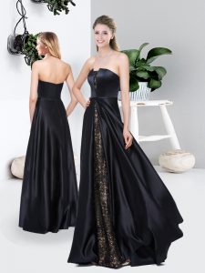 Dynamic Black Zipper Wedding Gown Lace Sleeveless Floor Length