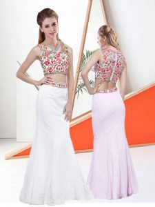 Sleeveless Lace and Embroidery Zipper
