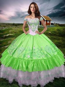 Great Ball Gowns 15th Birthday Dress Off The Shoulder Taffeta Sleeveless Floor Length Lace Up