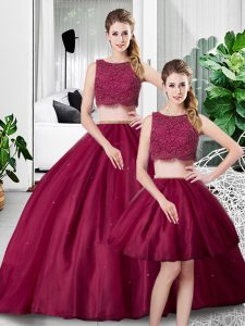 Floor Length Zipper Quinceanera Gown Fuchsia for Military Ball and Sweet 16 and Quinceanera with Lace and Ruching