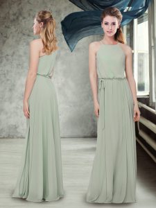 Romantic Green Wedding Guest Dresses Prom and Party with Ruching Scoop Sleeveless Zipper