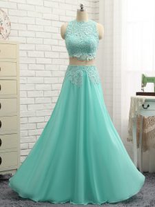 Sleeveless Side Zipper Mini Length Lace and Appliques Prom Evening Gown