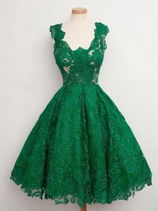 Charming Green Zipper Straps Lace Wedding Guest Dresses Lace Sleeveless