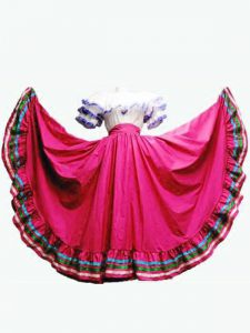 Super Hot Pink Short Sleeves Ruffled Layers Floor Length Quinceanera Dress
