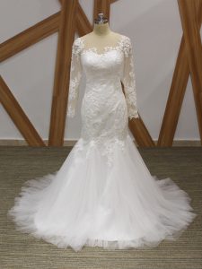 Noble White Sleeveless Lace and Appliques Zipper Wedding Gowns