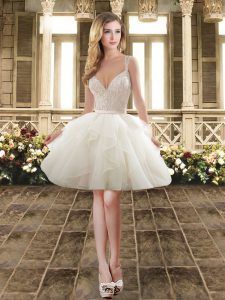 Sleeveless Beading and Lace Lace Up Court Dresses for Sweet 16