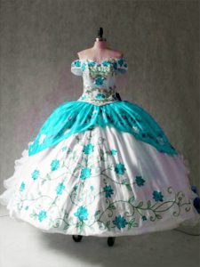Excellent Multi-color Sweet 16 Dress Military Ball and Sweet 16 and Quinceanera with Embroidery and Ruffles Off The Shou