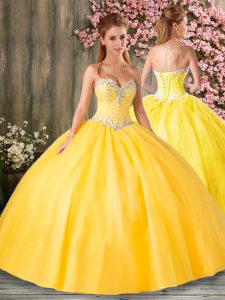 Low Price Sweetheart Sleeveless Tulle Quinceanera Dresses Beading Lace Up