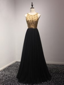 Sleeveless Beading and Lace and Appliques Lace Up Prom Gown