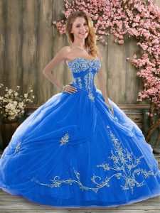 Pretty Sleeveless Lace Up Floor Length Beading and Embroidery and Pick Ups Quinceanera Dress