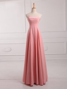 Ruching Court Dresses for Sweet 16 Watermelon Red Lace Up Sleeveless Floor Length