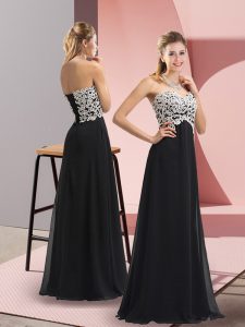 Exquisite Black Prom Gown Prom and Party with Lace Sweetheart Sleeveless Lace Up