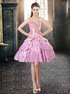 Trendy Mini Length Lilac Prom Dress Sweetheart Sleeveless Lace Up