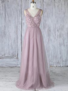 Enchanting Floor Length Lavender Court Dresses for Sweet 16 Tulle Sleeveless Appliques