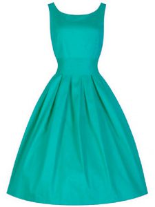 Knee Length A-line Sleeveless Turquoise Vestidos de Damas Lace Up
