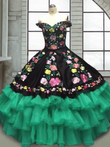 Cheap Off The Shoulder Sleeveless Lace Up Quinceanera Gown Multi-color Organza and Taffeta