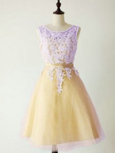 Sleeveless Lace Lace Up Bridesmaid Dress