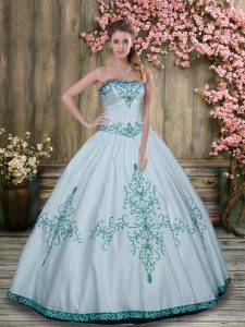 Sumptuous Taffeta Sleeveless Floor Length Sweet 16 Quinceanera Dress and Embroidery