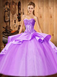 Top Selling Sleeveless Court Train Lace Up Beading and Embroidery Sweet 16 Quinceanera Dress