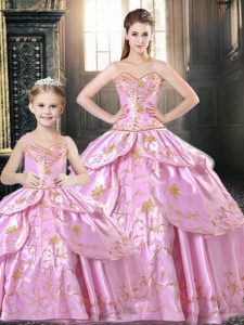 Stylish Lilac Sleeveless Taffeta Lace Up Quinceanera Gowns for Military Ball and Sweet 16 and Quinceanera
