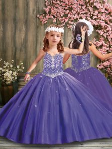 Trendy Sleeveless Beading Lace Up Child Pageant Dress