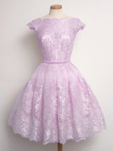 Cap Sleeves Lace Lace Up Quinceanera Court of Honor Dress