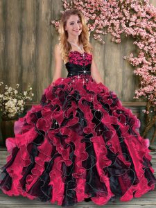 Lovely Multi-color Vestidos de Quinceanera Military Ball and Sweet 16 and Quinceanera with Embroidery and Ruffles Sweeth