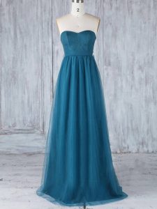 Low Price Teal Side Zipper Sweetheart Appliques Dama Dress Tulle Sleeveless