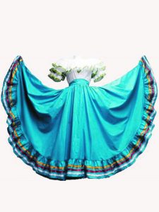 Flare Aqua Blue Short Sleeves Taffeta Lace Up Sweet 16 Dresses for Military Ball and Sweet 16 and Quinceanera
