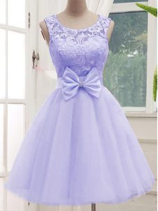 Pretty Sleeveless Lace and Bowknot Lace Up Quinceanera Court Dresses