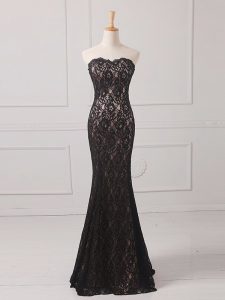 Lace Sweetheart Sleeveless Zipper Lace Mother of Bride Dresses in Black
