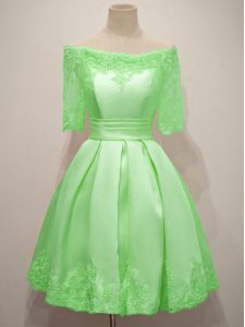 Half Sleeves Taffeta Lace Up Wedding Guest Dresses for Prom and Party and Wedding Party