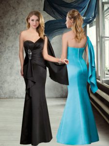 Stunning Taffeta Asymmetric Sleeveless Zipper Belt Quinceanera Court Dresses in Black