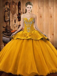 Fabulous Orange 15th Birthday Dress Military Ball and Sweet 16 and Quinceanera with Beading and Embroidery Sweetheart Sl