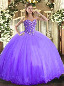 Extravagant Sleeveless Lace Up Floor Length Embroidery 15th Birthday Dress