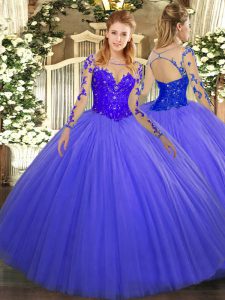 Long Sleeves Lace Lace Up Sweet 16 Quinceanera Dress