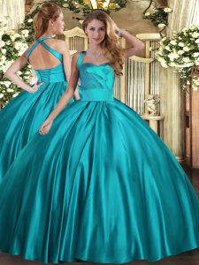 Sleeveless Lace Up Floor Length Ruching Quinceanera Dress