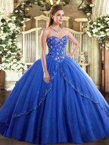 Sexy Sleeveless Brush Train Lace Up Appliques and Embroidery Vestidos de Quinceanera