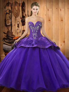 Sleeveless Lace Up Floor Length Beading and Embroidery Quinceanera Gowns