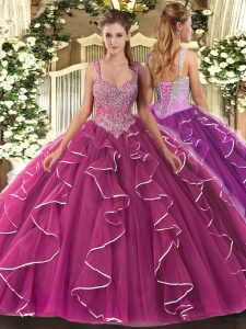 Sleeveless Lace Up Floor Length Beading Quinceanera Dress