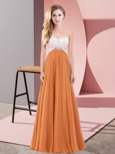 Romantic Chiffon Sleeveless Floor Length Dress for Prom and Beading