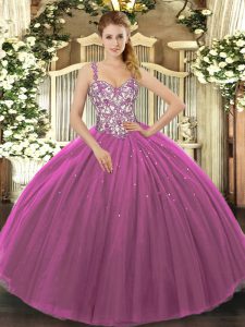 Modern Sleeveless Beading and Appliques Lace Up Sweet 16 Quinceanera Dress