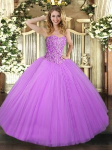 Fabulous Sleeveless Beading Lace Up Ball Gown Prom Dress