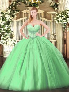 15th Birthday Dress Military Ball and Sweet 16 and Quinceanera with Beading Sweetheart Sleeveless Lace Up