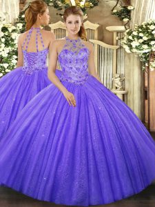 Sleeveless Lace Up Floor Length Beading and Embroidery Quinceanera Dresses