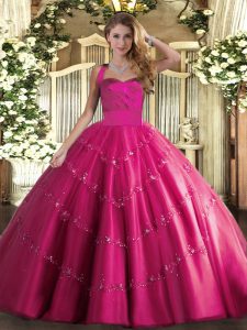 Halter Top Sleeveless Tulle Sweet 16 Dresses Appliques Lace Up