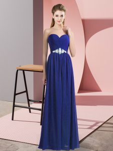 Blue Prom Dress Prom and Party with Beading Sweetheart Sleeveless Lace Up